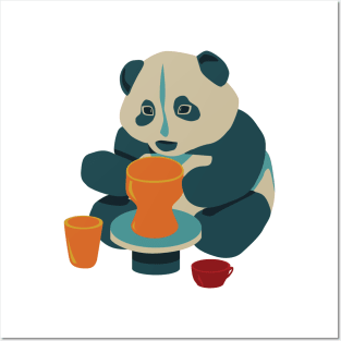 Panda loves pottery Posters and Art